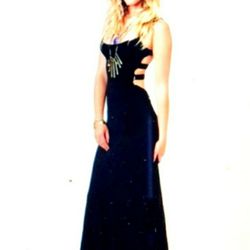 Blue Life Black Open Back Maxi Dress Size XS