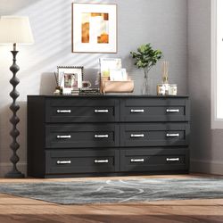 Homy Casa Obsidian 6-Drawer Storage Cabinet, Black