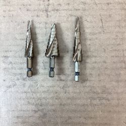 3 Pc Cobalt Step Drill Bit Set 1/4" Hex 13-9-6 Hole Spiral Fulte Drill Design