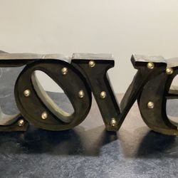 Freestanding Rustic Light Up LOVE Sign