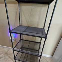Wire 4 shelf Rack w/Wheels, End Table Nightstand