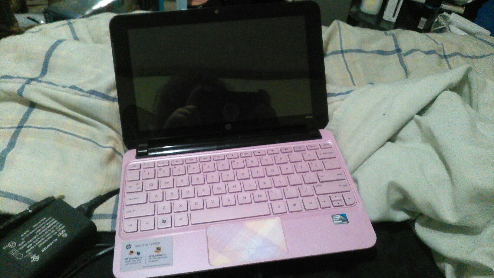 Pink HP mini laptop