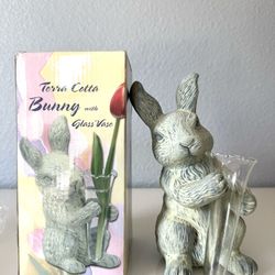 Terra Cotta With Glass Vase