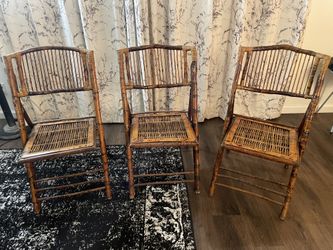 Rattan Folding Chairs (Set Of 4) $50