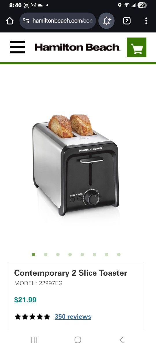 Hamilton Beach 2 Slice Toaster