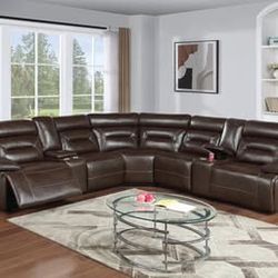 Power Reclining Sectional - Brown Color