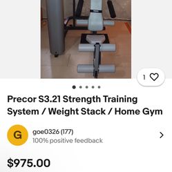 Precor S3.21 Strength Training System / Weight Stack / Home Gym