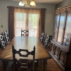 Pure Wood Dining Set Including 6 Chairs 