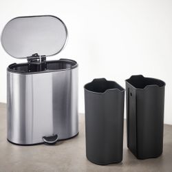 Step Trash Can, Stainless Steel, 5 gallon