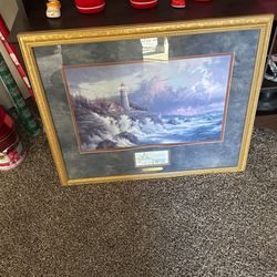 Thomas Kincade Conquering The Storm Print Picture Framed Art
