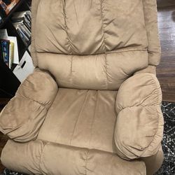 Soft Beige Manuel Recliner 