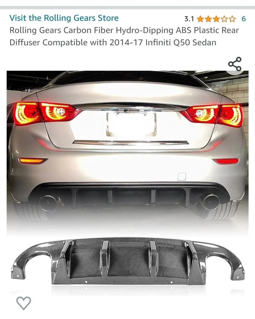 Infiniti Q50 2014-2017 Rear Diffuser Carbon Fib  
