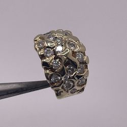 14k Diamond Nugget Ring 