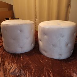 Moving Sale - 2 Blush Pink Ottomans