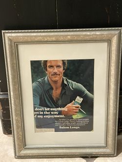 Framed 1977 Tom Selleck Salem Cigarette Ad Vintage Tobacco Wall Art