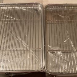 Wildone Baking Sheet & Rack Set [2 Sheets + 2 Racks], Stainless Steel Cookie ...
