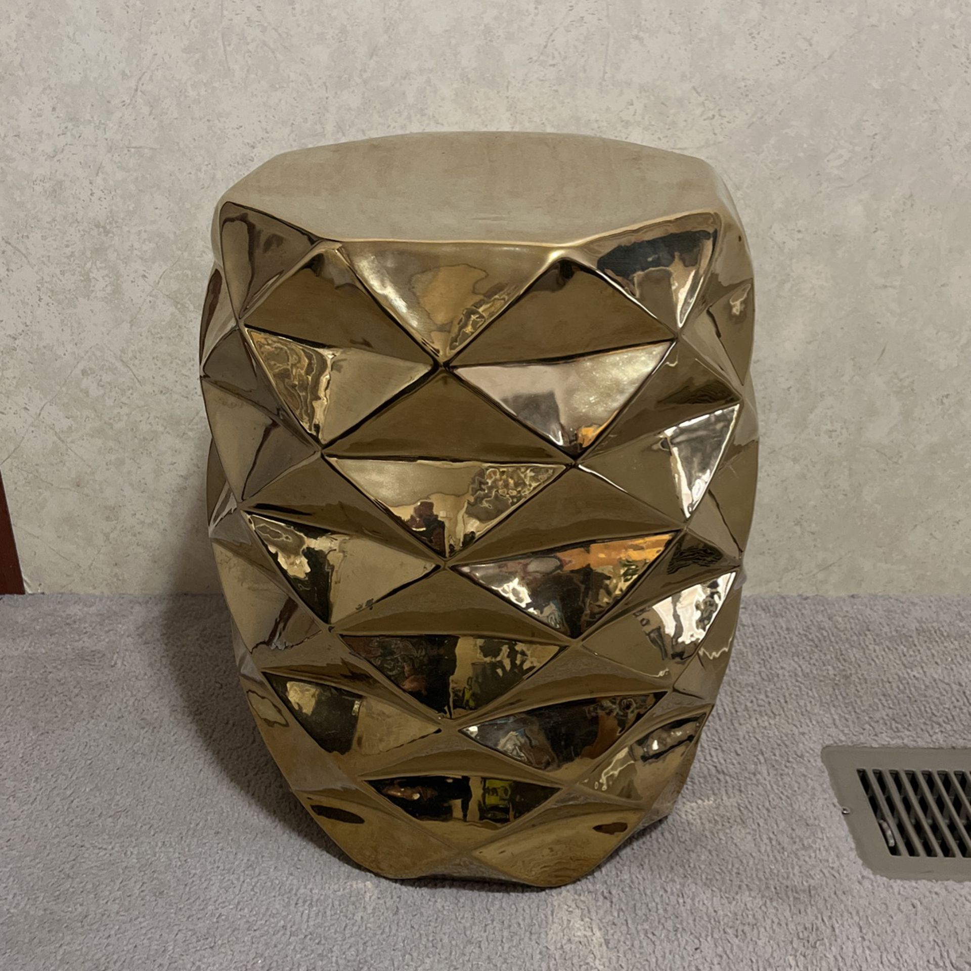 Small Gold Ceramic Side Table 