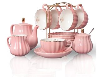 Pink tea set