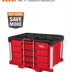 PACKOUT 22 in. Modular 4-Drawer Tool Box with Metal Reinforced Corners and 50 lbs. Capacity