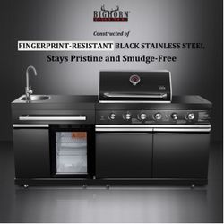 brand New Patio Kitchen Island Barbecue Black Stainless Steel In Boxes