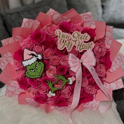 Christmas Bouquet Grinch Ramo Rosas 