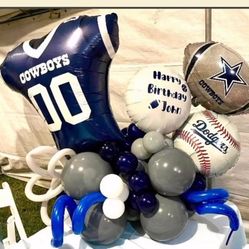 Cowboys Dodgers Balloon Arrangement