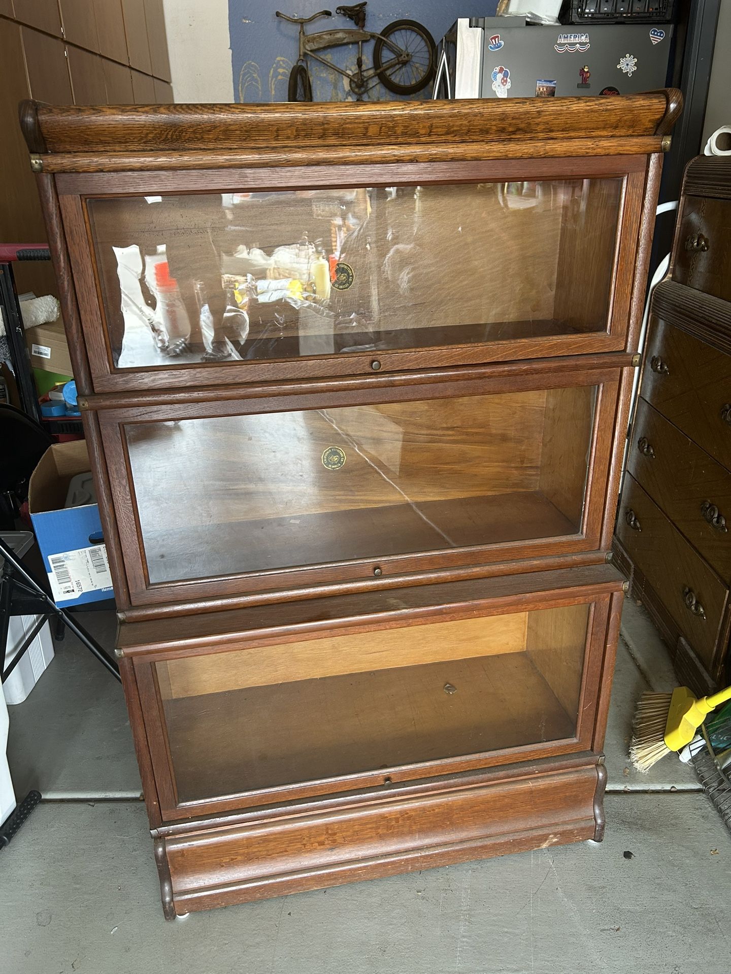 Vintage Oak Barrister Bookcase – 3 Stack – California Furniture Co. (Los Angeles)
