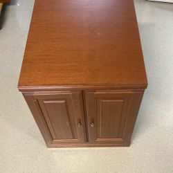 Wood Cabinet.  23” Wide X 27” Deep X 30” Tall.  The File Cabinets Are 16” Wide X 27” Deep X 30” Tall