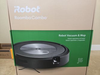 [Brand New!] iRobot Roomba Combo j5 Robot Vacuum & Mop – Identifies and Avoids Obstacles Like Pet Waste & Cords, Clean by Room with Smart Mapping