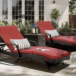 TWO DELUXE CHAISE LOUNGES WITH THICK PADDING!