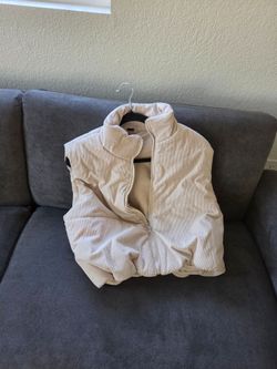 Beige Curdoroy Puffer Vest