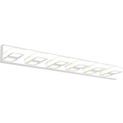Ralbay LED Modern Chrome Vanity Lights 6 Lights Stainless Steel Acrylic Modern LED Bathroom Vanity Lights Over Mirror (4500K Neutral White Light)