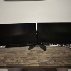 Dual 32" Samsung Screens With Stand
