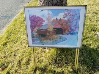 Old village coca cola advertising TV snack table