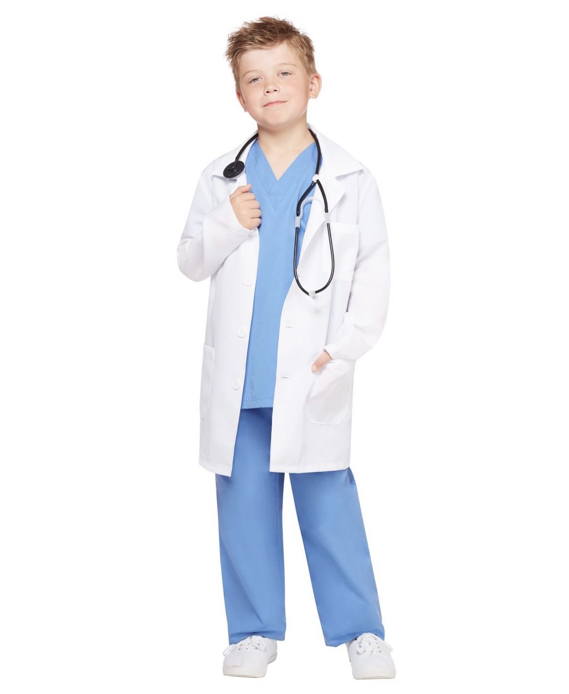 Kids Unisex Child Lab Coat Scientists Role Play Costume Halloween Pretent Size L (12-14)