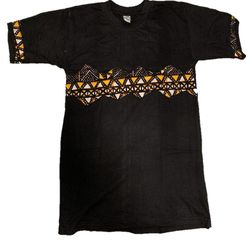 Wax Print Textile Ankara Kente Suit Pant With T-shirt Black As Pictured Xl