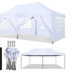 10' x 20'  Tent Outdoor with Removable Sidewalls and Carry Bag, White