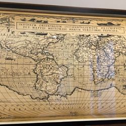 Framed Restoration Hardware World Map
