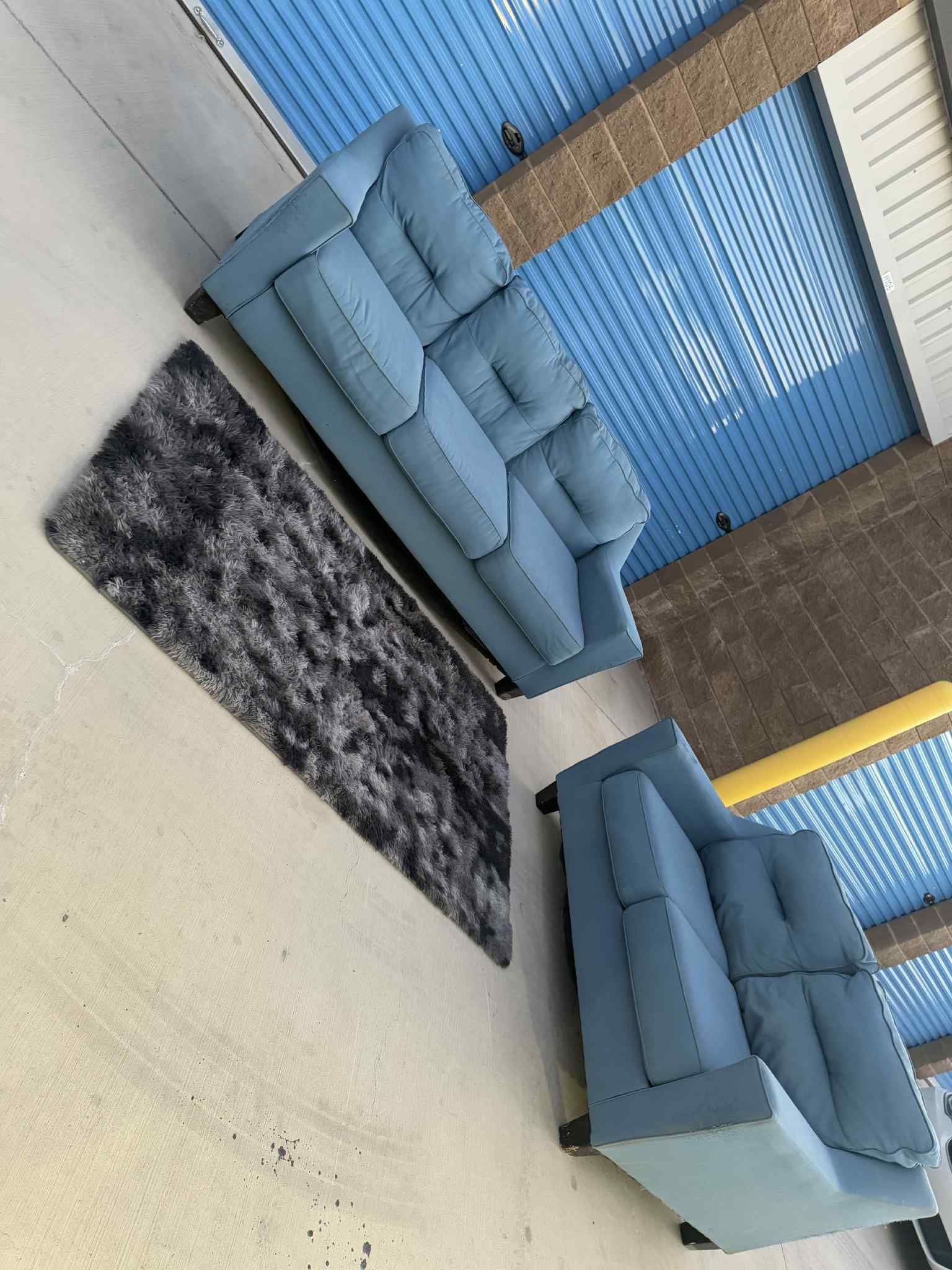 Couch And Loveseat Blue