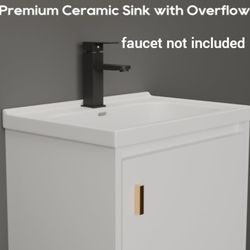 Floating Bathroom Vanity W/ Porcelain Sink