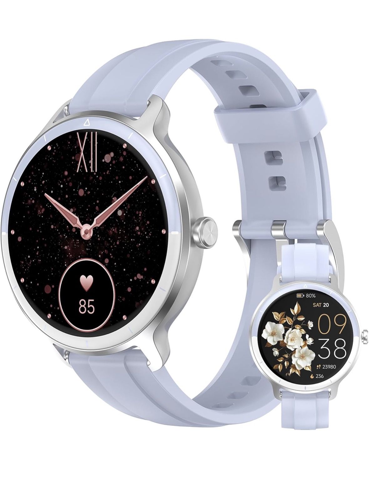 Smart Watch 1.27” HD Fitness Tracker Heart Rate Sleep SpO2 IP68 Waterproof Blue