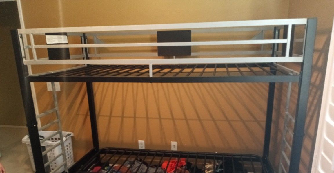 2 sets of bunk beds with bottom futon