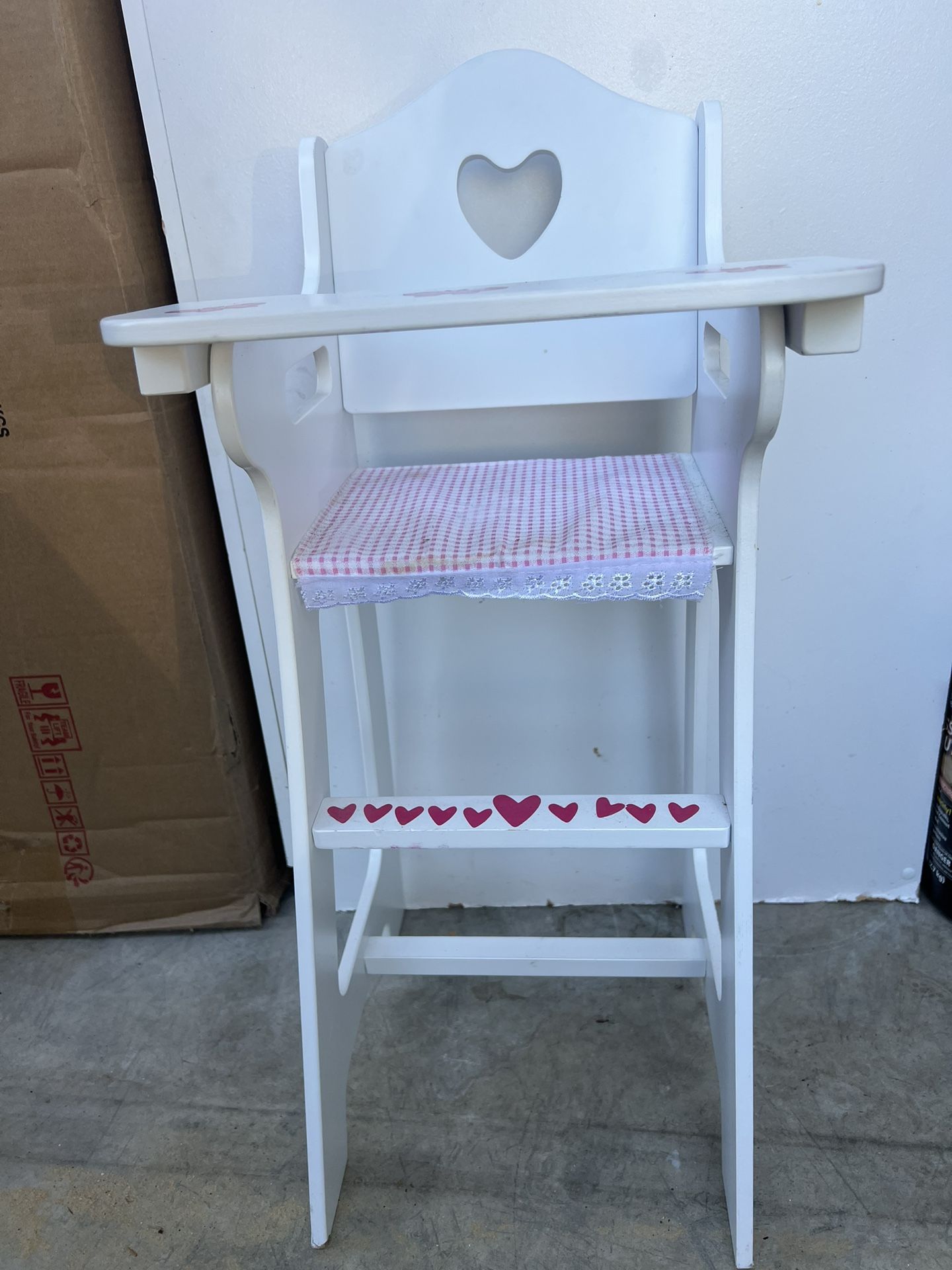 Wooden Doll High chair In white
