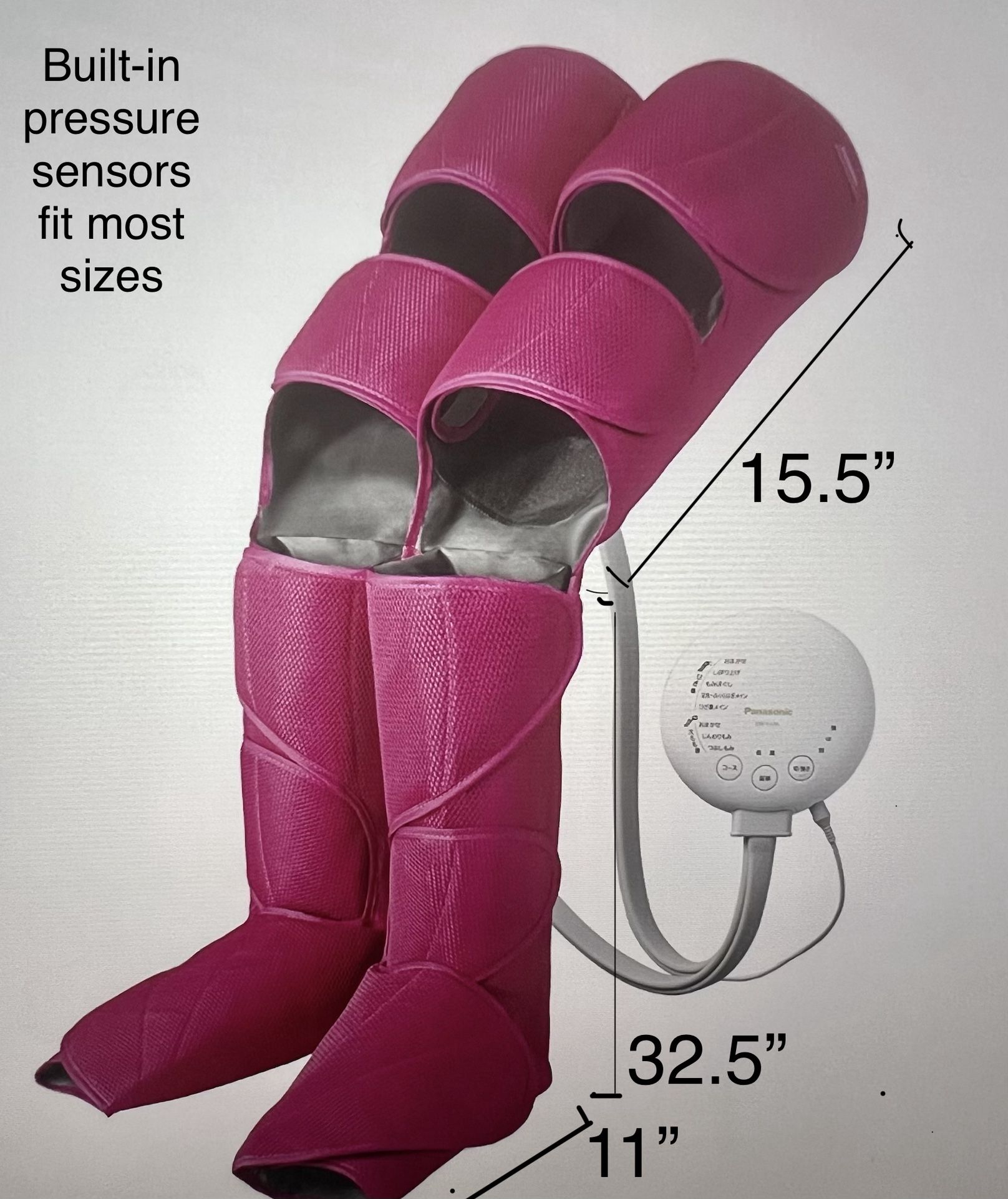 Panasonic EW-RA 96 Air Foot, Calf & Thigh Massager, Leg Compression Boots for  Leg Reflex Warming Function Rouge Pink 