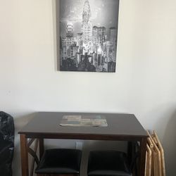 Brown High Top Table With Stools