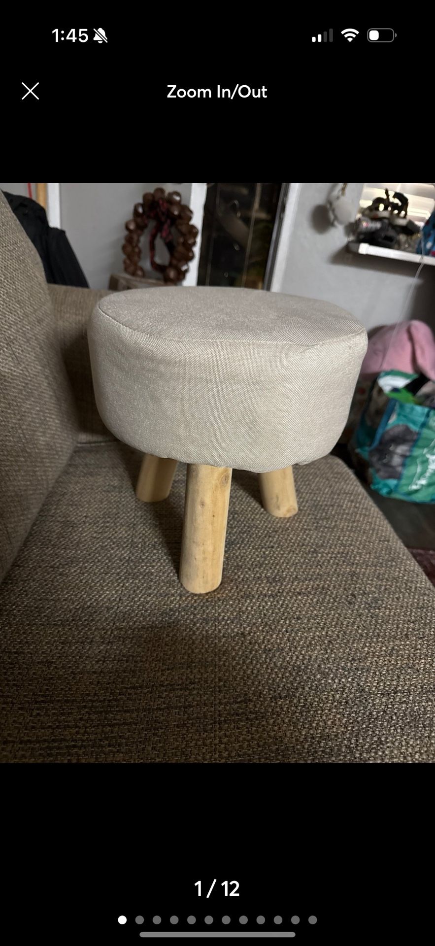 Practical Stool Ottoman Footstool, Low Stool Sofa Bedroom Living Room Small