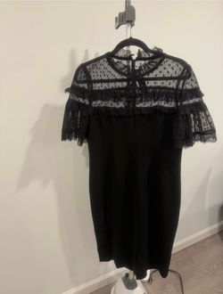 Ricki Freeman Teri Jon Sizem 8 Black Sheer Top Pencil Dress