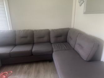 Grey sectional couch