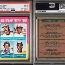 1975 Topps Jim Rice RC PSA 3/ Auto 10