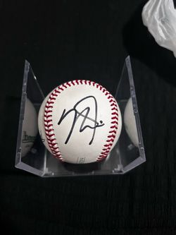 Mike Trout Luis Gonzalez and Albert Pujols Autographed Baseball